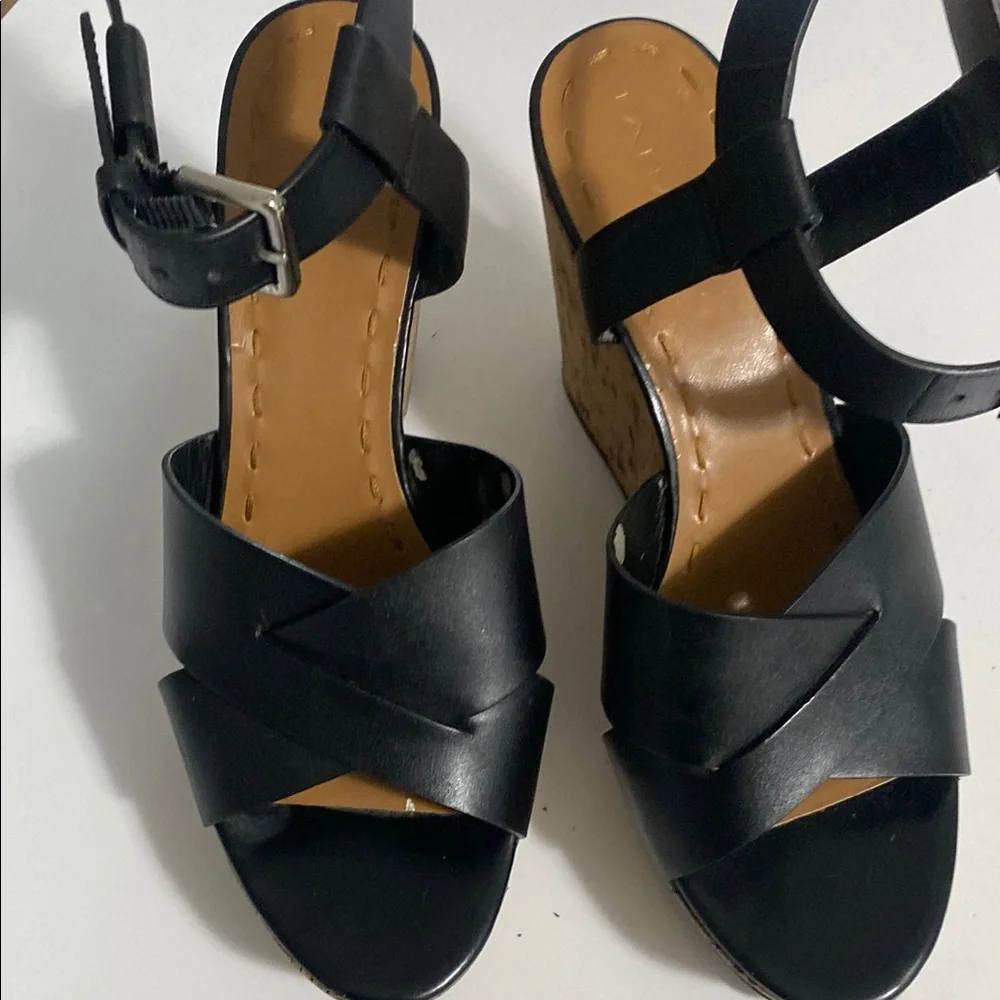 Women's Black Strappy Ankle‑Buckle Sandals
